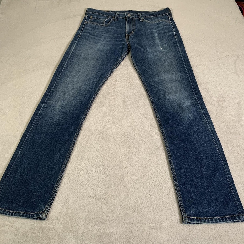 Levis 511 Jeans Mens 32x32 Blue Medium Wash Slim Taper Stretch Denim Zip Fly